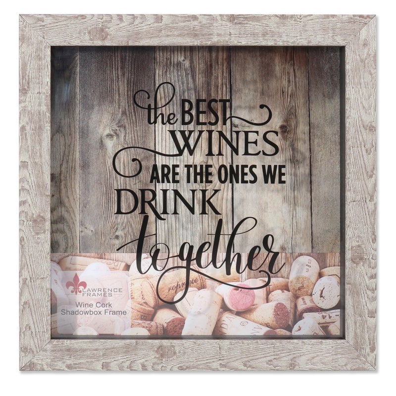 Lawrence Frames Birch 10x10 Weathered Shadow Box Wine Cork Holder - Image 1